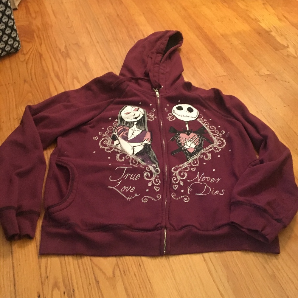 Nightmare Before Christmas Jack & Sally Hoodie XL